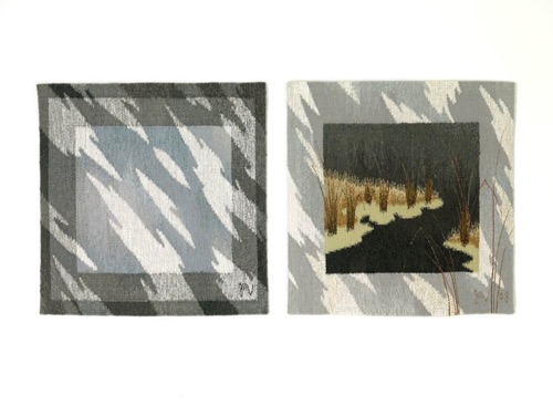Clouds 1 and 2
Wool, silk and linen
24”x24” each, 2009 Clouds 1 and 2
Wool, silk and linen
24”x24” each, 2009