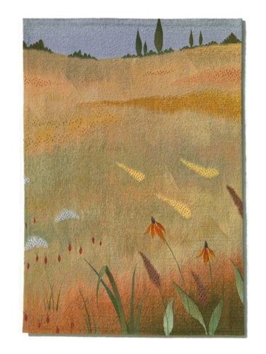 Summer Field
Wool, silk and linen
60” x 42” 2011 Summer Field
Wool, silk and linen
60” x 42” 2011