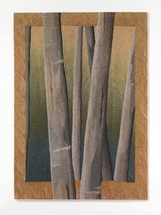 Tree Trunks with Orange Border
Wool, silk and linen
48” x 36” 2013 Tree Trunks with Orange Border
Wool, silk and linen
48” x 36” 2013