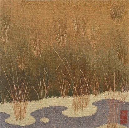 Edge of the Pond II
Wool, silk and linen
30"x30", 2004 Edge of the Pond II
Wool, silk and linen
30"x30", 2004