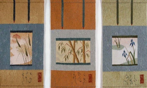 Japanese Scrolls 
Wool, silk and linen
36"x18" (each panel), 2004